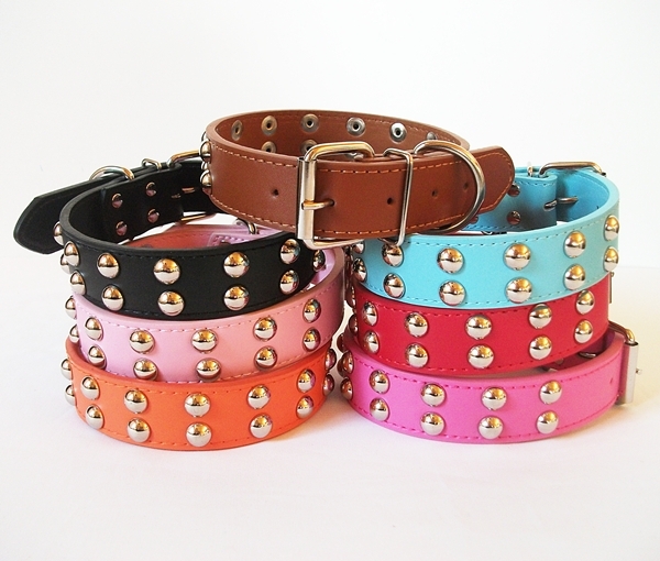 Genuine Leather Double Round Studded Collar – Aussie Pet Store